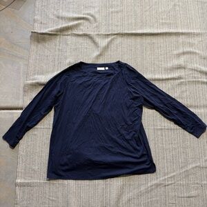 BELLE BY KIM GRAVEL Women's Long Sleeve Top Size 2X In Navy